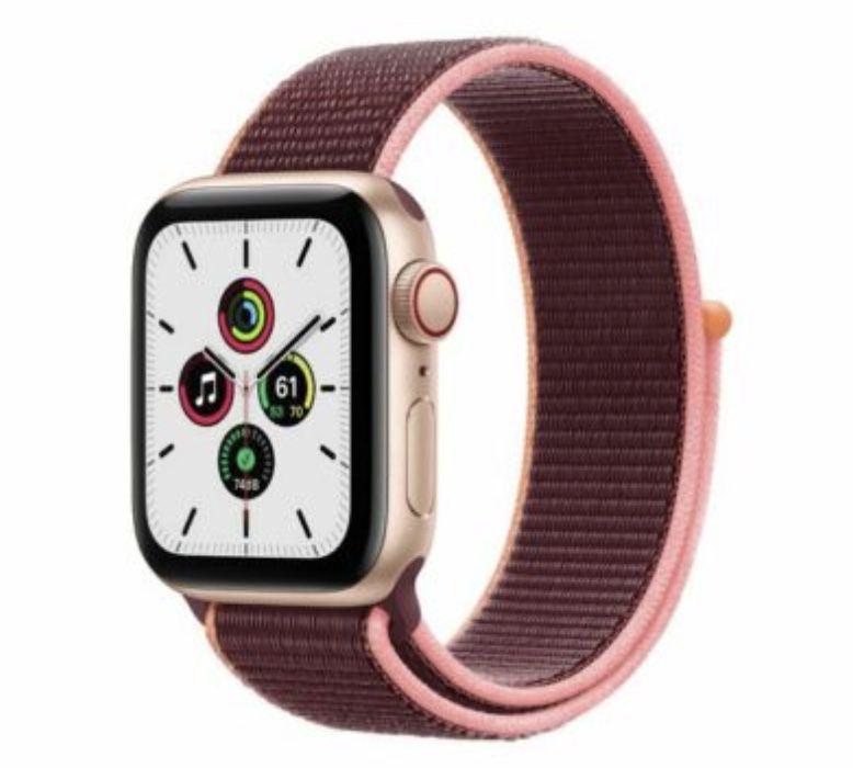 Apple Watch SE LTE in Gold 40mm mit Pflaumen Sportarmband für 279,90€ (statt 332€)