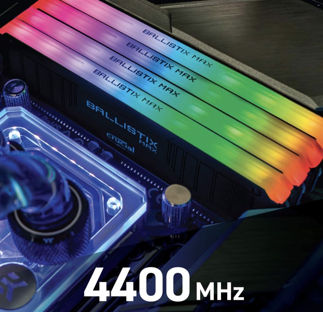 Crucial Ballistix MAX RGB Desktop Gaming Speicher Kit mit 16GB 4400MHz DDR4 & DRAM für 128,99€ (statt 163€)