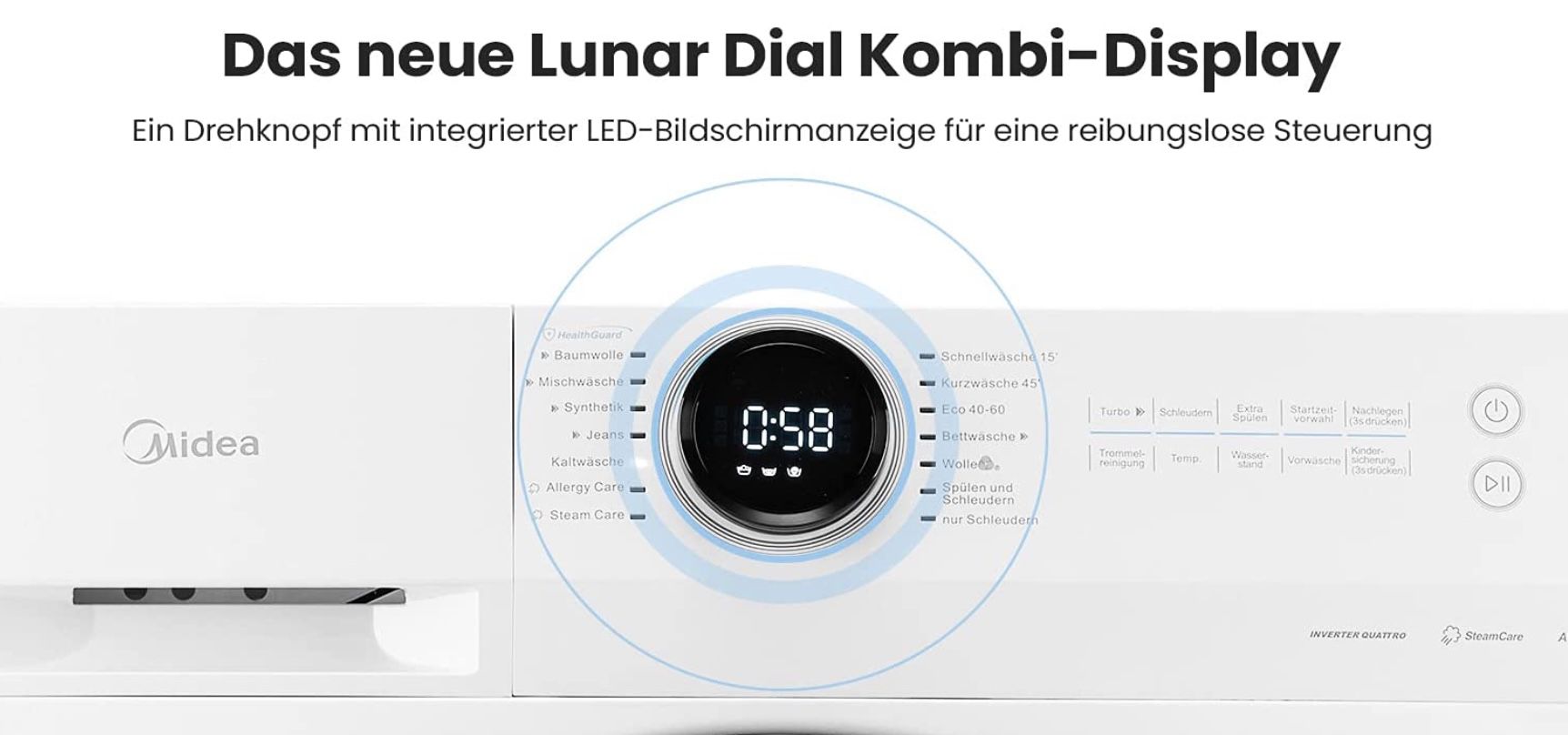 Midea MF200W70B 142 7kg Waschmaschine mit 1400 U/min für 263,20€ (statt 333€)