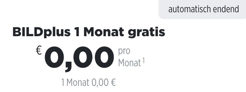 1 Monat BILDplus komplett GRATIS   keine Kündigung notwendig