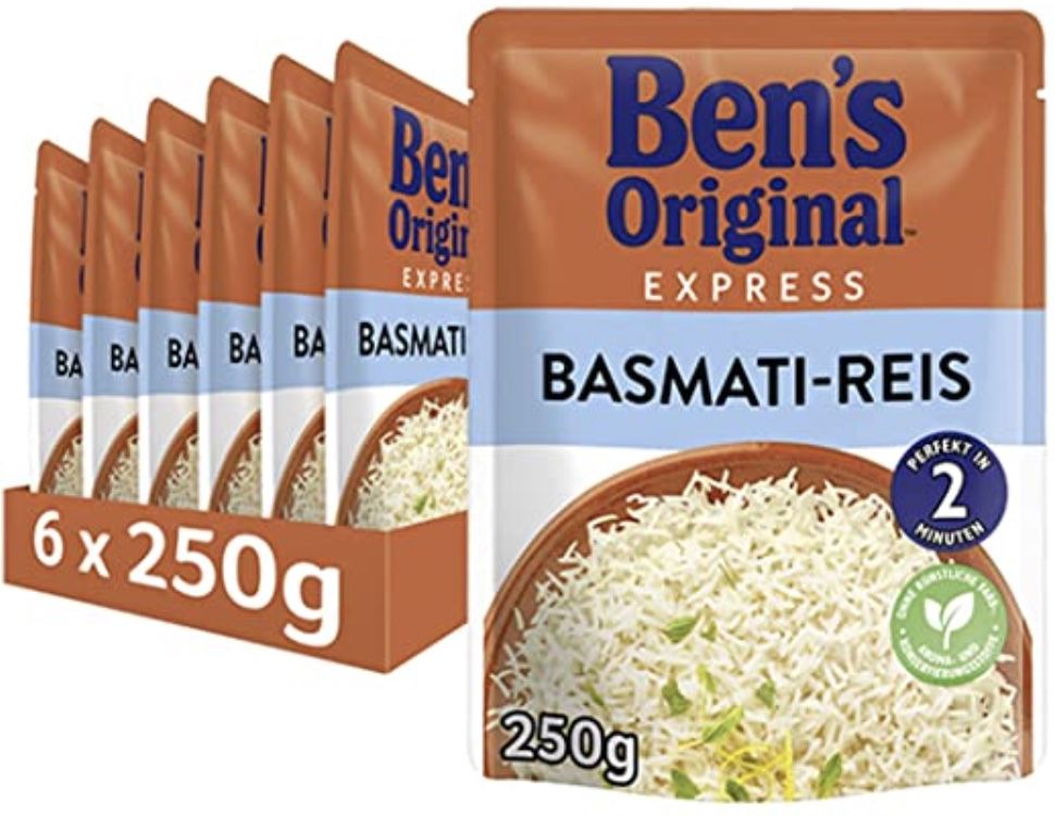 6x Bens Original Express Reis Basmati ab 8€ (statt 11€)   Prime Sparabo