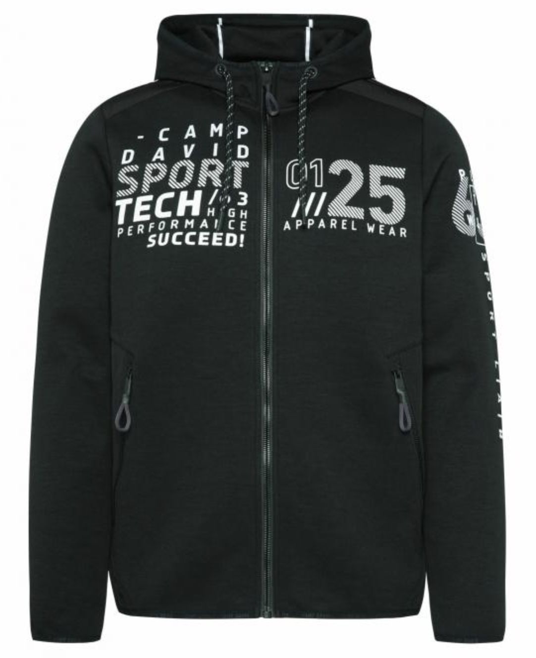 Camp David Sweatjacke mit Kapuze und Rubber Prints für 57,95€ (statt 90€)