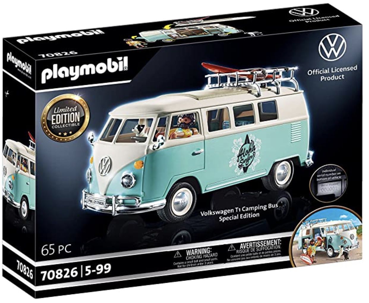 Playmobil Volkswagen T1 Camping Bus als hellblauer Surfer Van für 36€ (statt 43€)