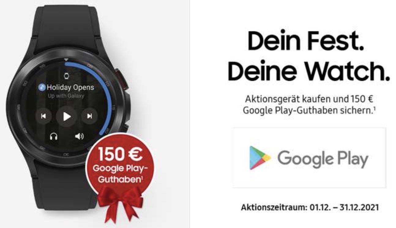 Samsung Galaxy Watch4 Classic BT 46mm Edelstahl Smartwatch für 239€ (statt 300€) + GRATIS 150€ Google Play Guthaben