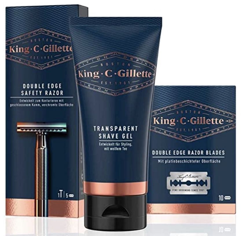 King C. Gillette Rasierset mit Rasierhobel, 15 Rasierklingen + Rasiergel ab 15,30€ (statt 21€)