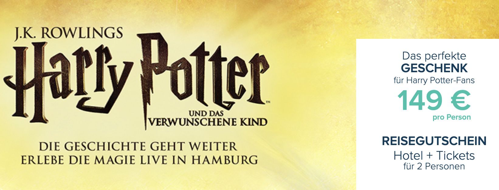 Harry Potter Theaterstück + Hotel mit Frühstück für 149€ p.P.