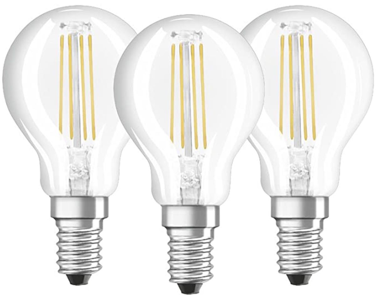 3x Osram LED Base Classic Filament Leuchtmittel in Tropfenform E14 für 4,99€ (statt 11€)   Prime