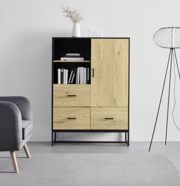 Bessagi Giorgia Highboard in Eichefarben/Schwarz für 209,30€ (statt 299€)