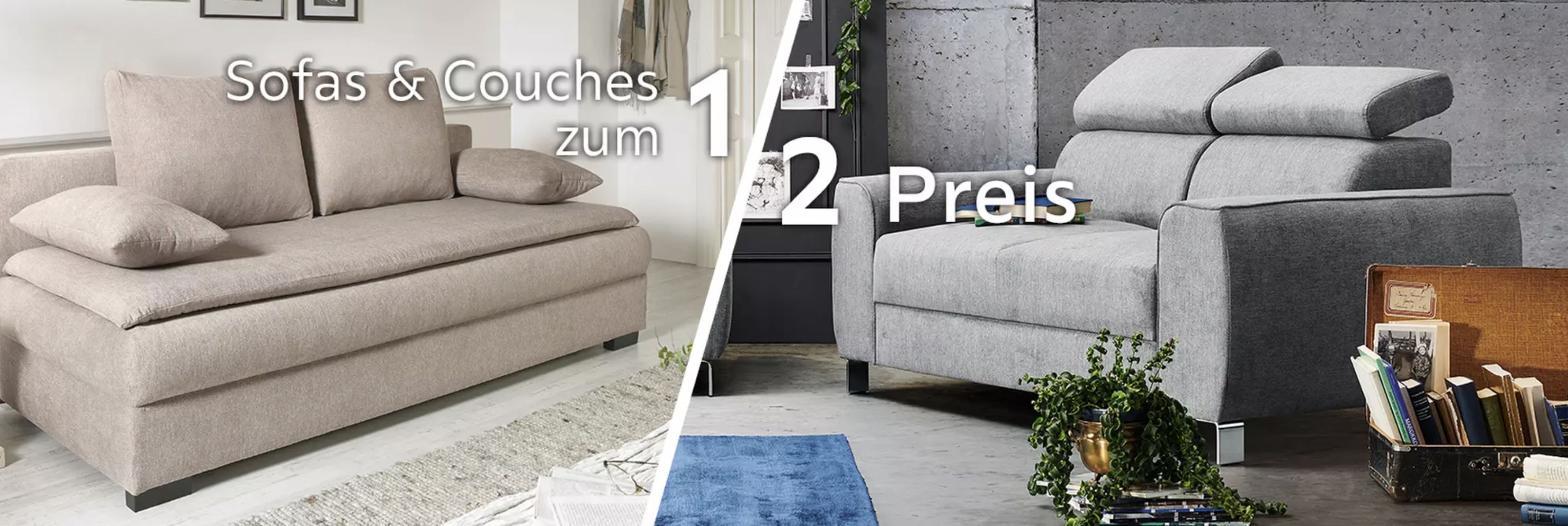 XXXLutz Flash Sale: nur bis Mitternacht 50% Rabatt auf Sofas/Couches