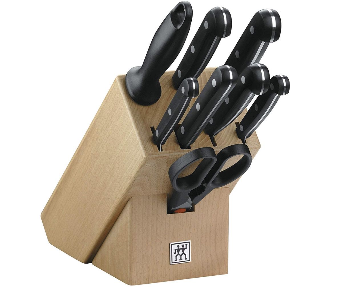 ZWILLING 9 tlg. Messerblock mit Messer und Schere aus rostfreiem Spezialstahl/Kunststoff Griff für 106,81€ (statt 140€)