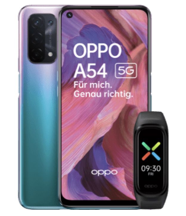 Oppo A54 5G mit 64GB + Oppo Band Sport für 149,99€ (statt 210€)