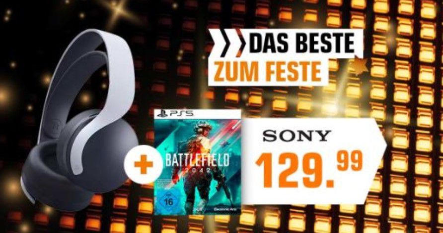 Sony Pulse 3D PlayStation 5 Wireless Headset + Battlefield 2042 für 119,99€ (statt 143€)