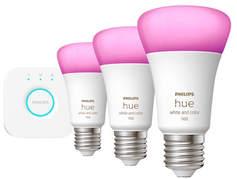 3x Philips Hue White and Color Ambiance E27 inkl. Bridge für 79,99€ (statt 105€)