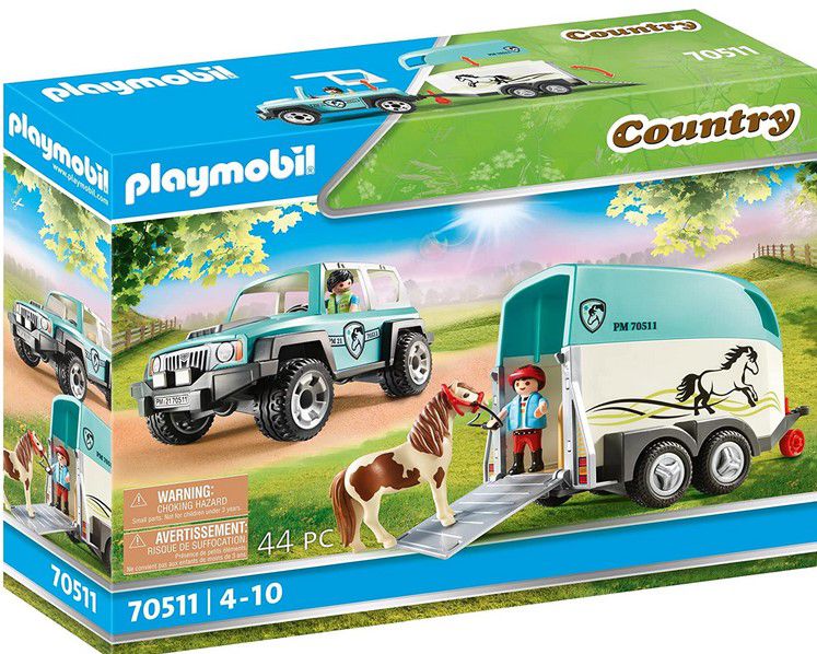 PLAYMOBIL Country 70511 PKW mit Ponyanhänger ab 18,46€ (statt 23€)  Prime