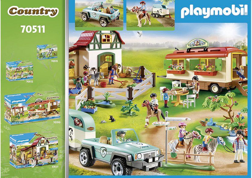 PLAYMOBIL Country 70511 PKW mit Ponyanhänger ab 18,46€ (statt 23€)  Prime