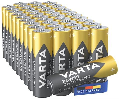 40er Pack VARTA Power on Demand AA Mignon Batterien für 13,59€ (statt 23€)   Prime Sparabo