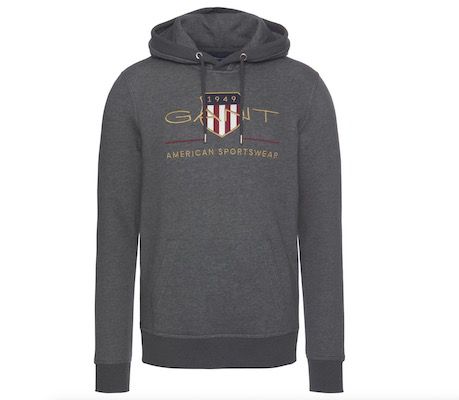 GANT Archive Shield Hoodie in Anthrazit für 46,39€ (statt 76€)