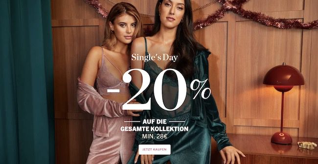 Hunkemöller Singles Day mit 20% auf (fast) alles   günstige Unterwäsche & Bikinis