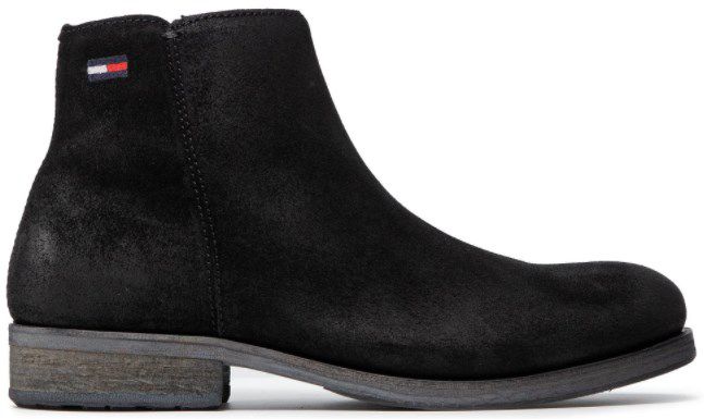 Tommy Hilfiger Herren Stiefelette aus Wilderleder für Herren in Schwarz für 59,99€ (statt 80€)