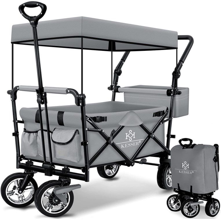 Kesser GT9000 Bollerwagen   faltbar mit Dach bis 80Kg in Grau für 129,80€ (statt 147€)