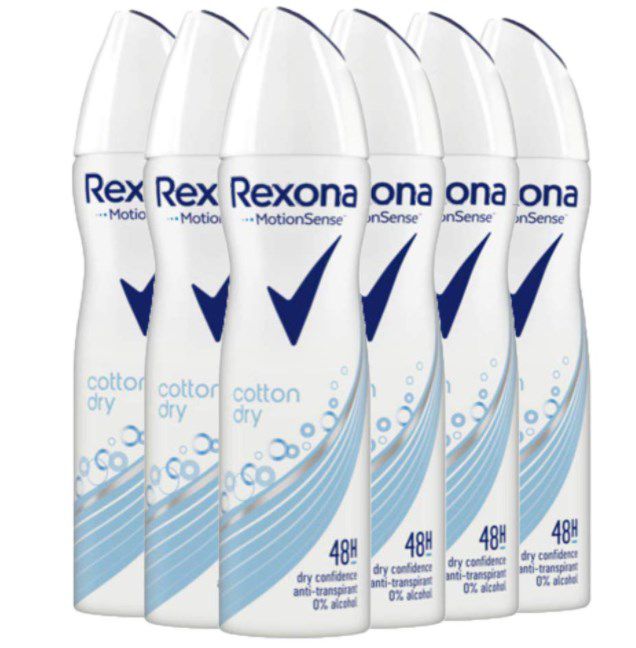 6er Pack Rexona Anti Transpirant Deo Cotton Dry mit 48 Stunden Schutz (6 x 150 ml) für 6,20€ (statt 8€)   SparAbo