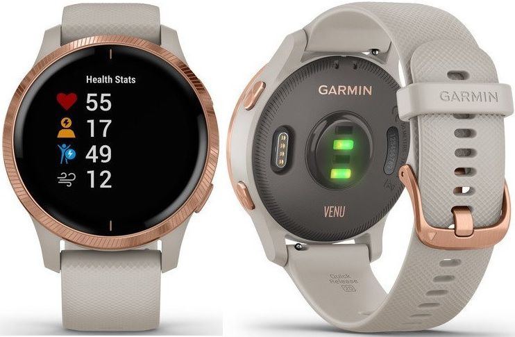 Garmin Venu GPS Mul­tisportuhr in Schwarz oder Beige/Rose für 144€ (statt 172€)