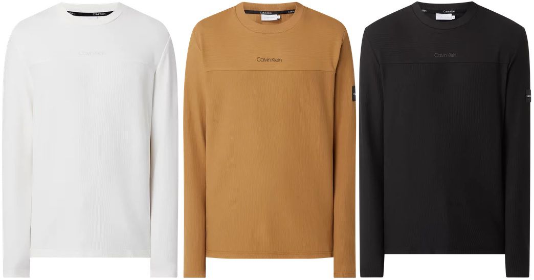 Calvin Klein Langarmshirt OTTOMAN   in Weiß, Camel oder Schwarz für 35,99€ (statt 45€)