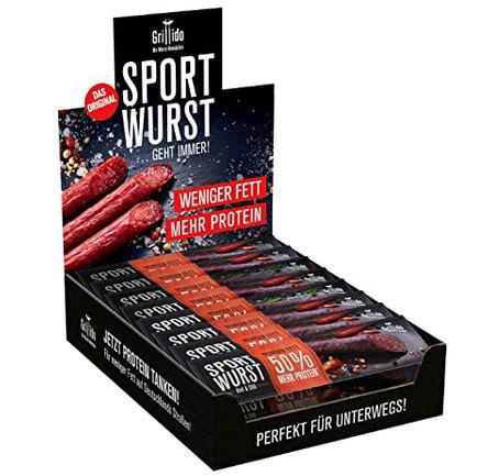 25er Pack Grillido Sportwurst Rind & Chilli ab 17,96€ (statt 24€)   Prime Sparabo