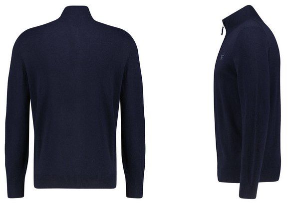 Gant Cardigan Strickjacke aus Lammwolle mit Reißverschluss in Marine für 81,72€ (statt 94€)