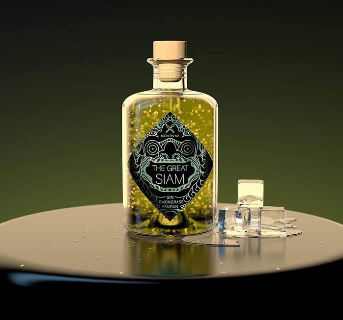 The Great Siam Lemongrass Pandan Gin  0.5 l   Mit 23 Karat reinem Blattgold für 39€ (statt 49€)