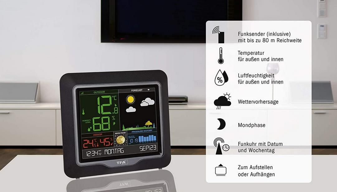 TFA Dostmann Season Funk Wetterstation mit Außensensor für 35,49€ (statt 45€)