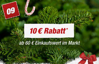 toom Baumarkt Adventskalender: 10€ Gutscheinkarte ab einem Einkauf von 60€