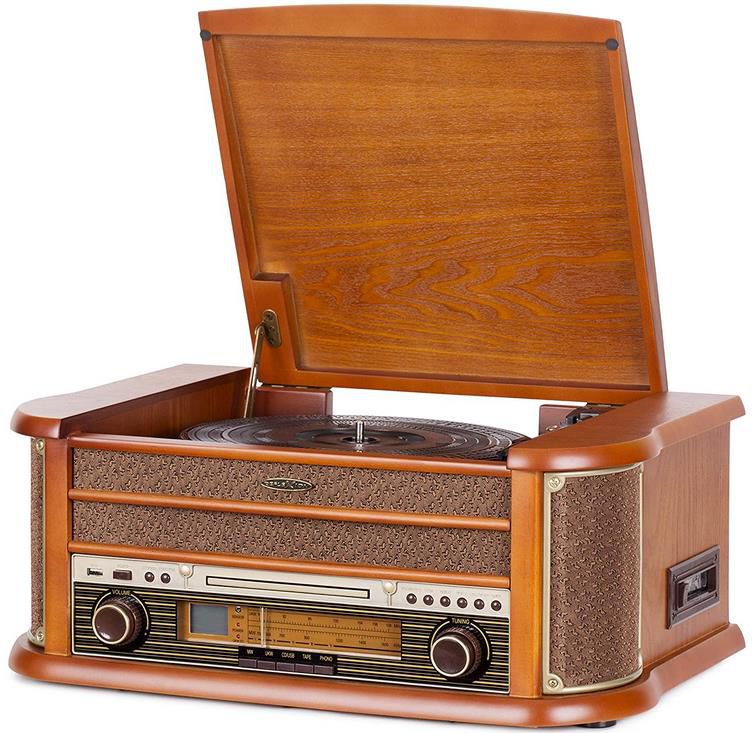 Reflexion HIF2002 Retro Stereo Anlage mit Plattenspieler, Kassette, CD Player und Radio für 109€ (statt 121€)