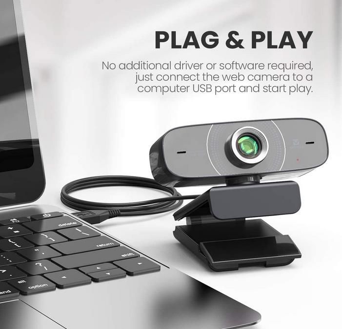 Vitade 1080p Webcam mit Mikrofon und 110 ° Weitwinkel für 10,80€ (statt 36€)