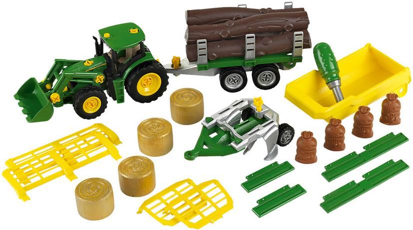 John Deere Traktor mit Anhänger und Pflug Spielzeug für 37,94€ (statt 45€)