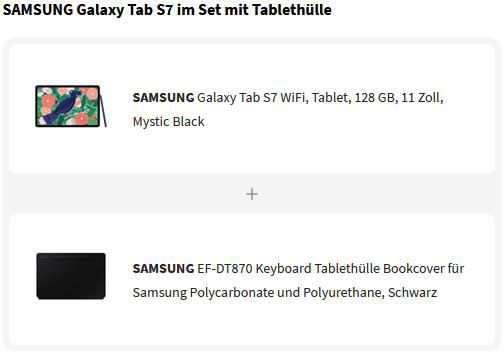 Samsung Galaxy Tab S7 WiFi 11 mit 128GB + Keyboard Bookcover für 519€ (statt 613€)