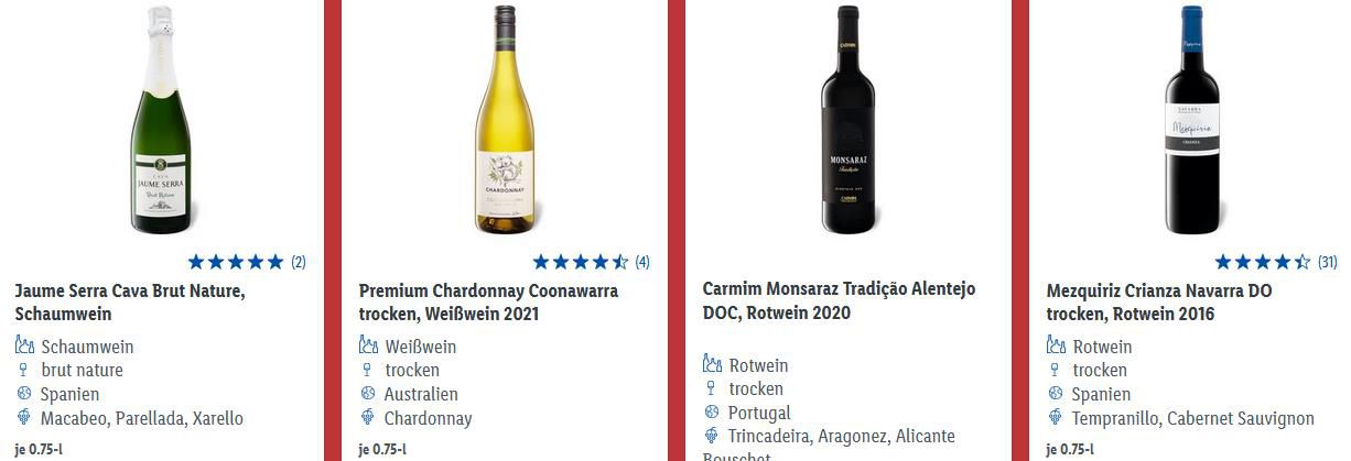 Lidl Weinwelt: 30% Rabatt auf ausgewählte Weine   Versandkostenfrei ab 59€