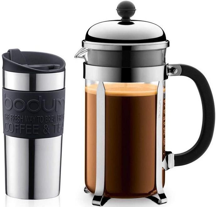 Bodum K11068 01 Chambord Kaffeebereiter + Travel Mug Becher für 26,99€ (statt 38€)   Prime