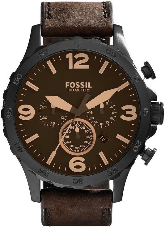 Fossil JR1487 Nate Quarz Armbanduhr mit Echtlederarmband für 88,70€ (statt 113€)