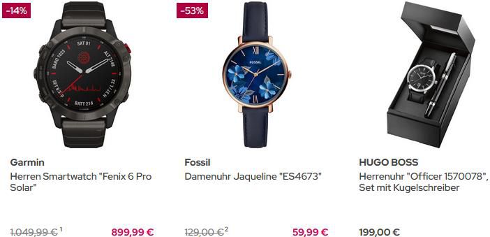 Nur Heute: 20% Rabatt auf Uhren bei Galeria   z.B. Garmin fenix Chronos Herren Sport Smartwatch für 639,20€ (statt 800€)