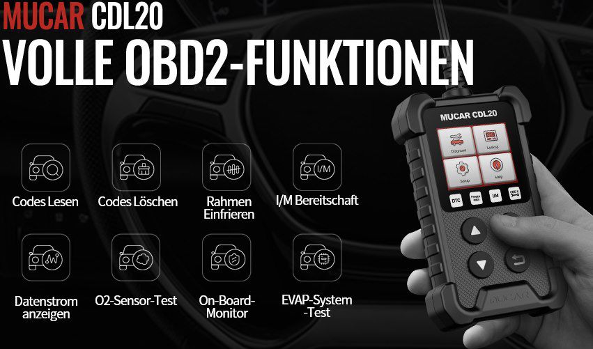 MUCAR CDL20 OBD2 Diagnosegerät für 14,79€ (statt 19€)