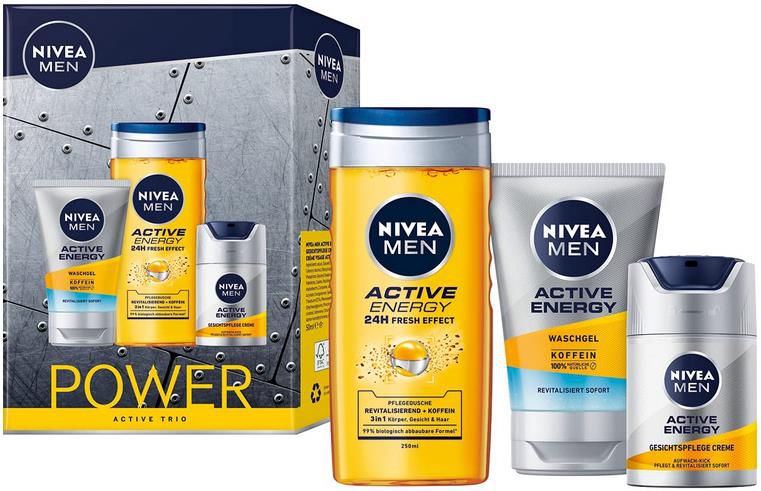 NIVEA MEN Power Active Trio Geschenkset für 10,34€ (statt 14€)   Prime