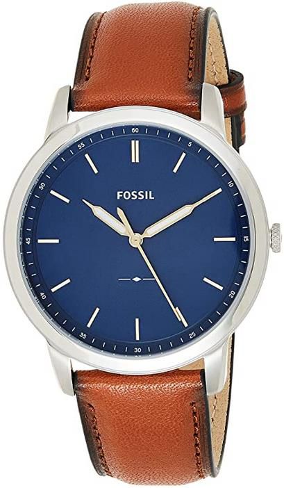 FOSSIL The Minimalist Herrenuhr mit Lederarmband und blauen Ziffernblatt für 59,50€ (statt 73€)