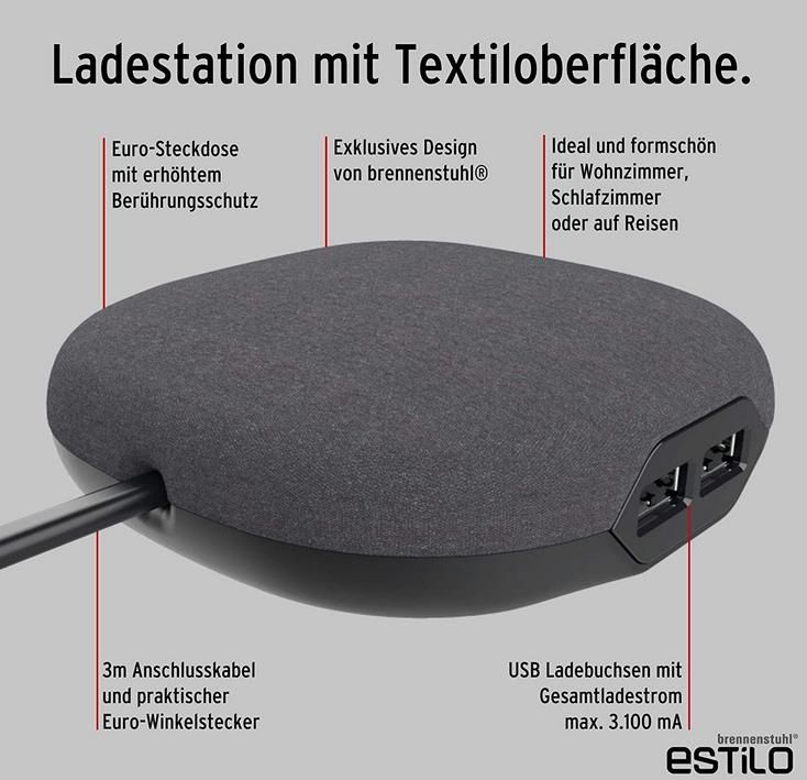 Brennenstuhl estilo Ladestation mit Textiloberfläche für 13,98€ (statt 20€)