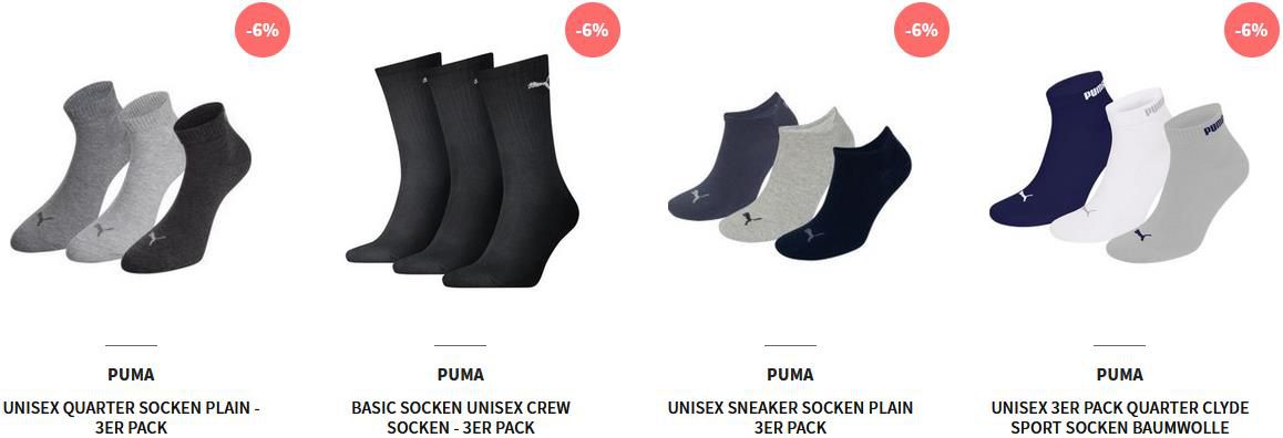 MyBodyWear: Mix & Match   5 Artikel kaufen nur 4 bezahlen z.B. 5x Puma Basic Socken Unisex Crew Socken für 30€ (statt 40€)