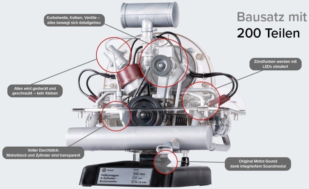 Franzis VW Bulli T1 Motorbausatz im 1:4 Maßstab mit 200 Teilen für 124,95€ (statt 145€)