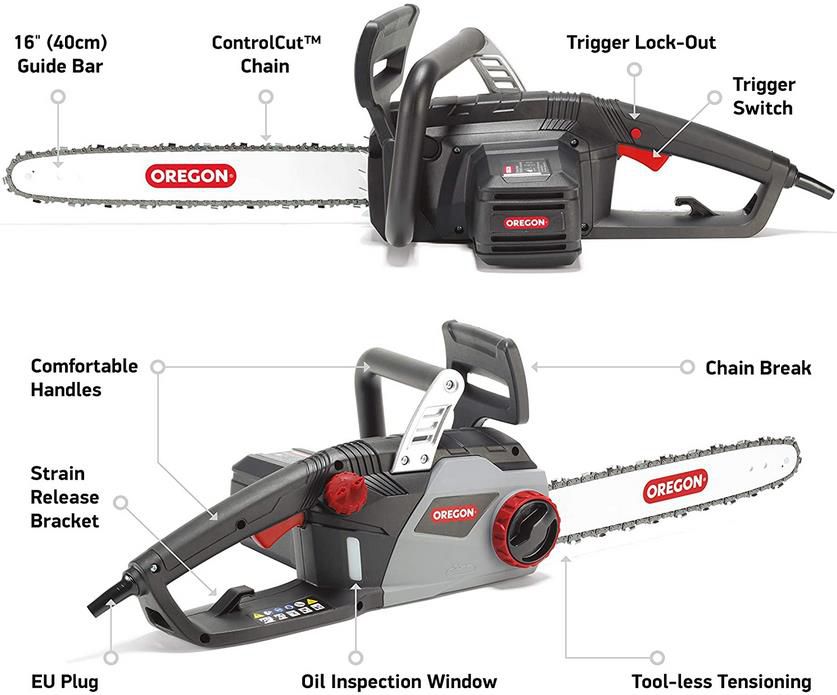 Oregon CS1400 Elektrokettensäge mit 40 cm   2.400 Watt für 67€ (statt 96€)