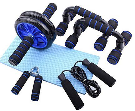 Irfora 5in1 Fitness Set u.a mit Springseil, Bauchroller & Liegestützgriffe für 9,99€   Prime