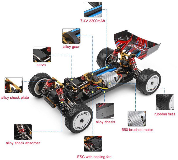 WLtoys XKS 104001 RC Buggy mit bis zu 45 km/h für 95,99€ (statt 118€)