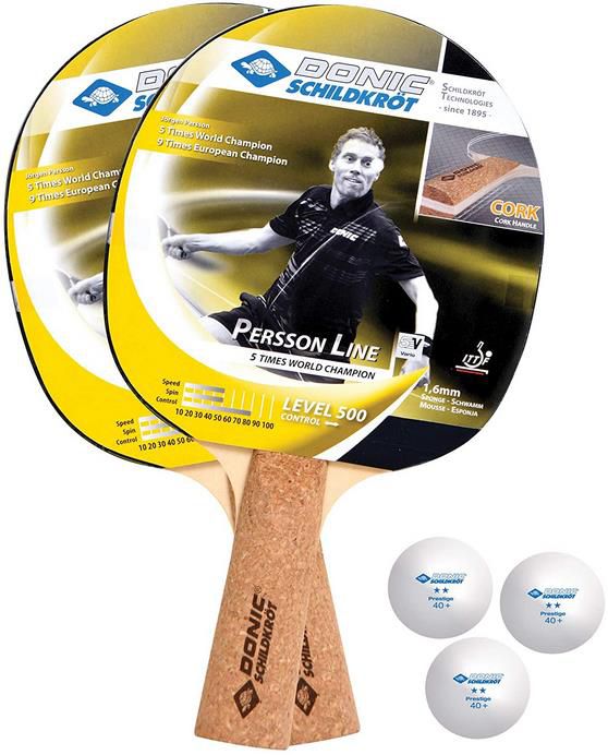 Donic Schildkröt Tischtennis Set Persson 500 mit 2 Schlägern und Bälle für 13,55€ (statt 20€)   Prime